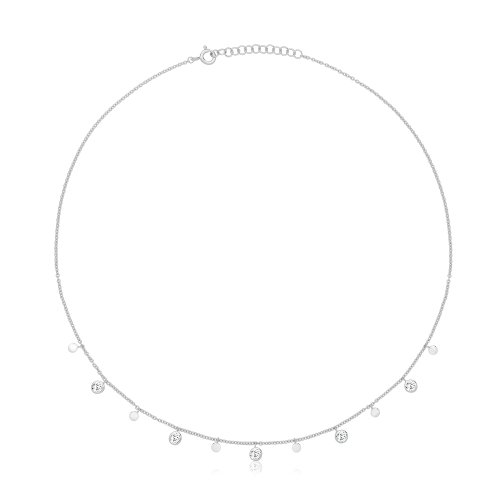 Silver & Co Cz By The Yard Drop Necklet SNG0030
