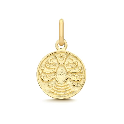 9ct Yellow Gold Cancer Zodiac Coin Pendant 