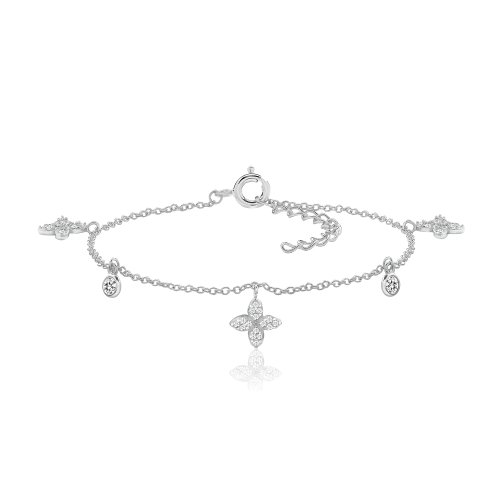 Silver & Co Cz Charm Bracelet SBG0059