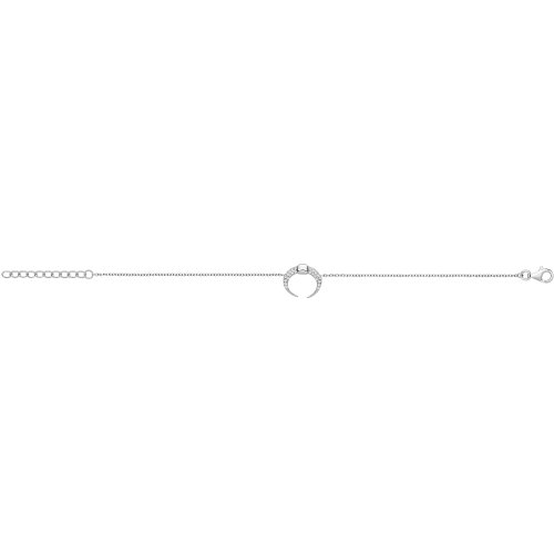 Silver Ladies' Fine Cz Horn Bracelet 