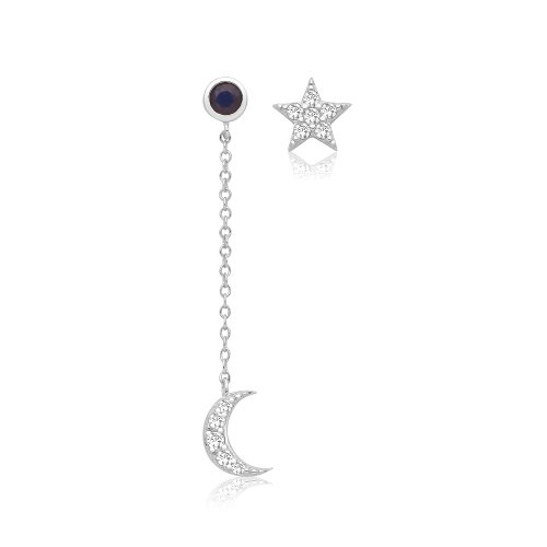 Silver & Co Moon & Star Drop Earrings SEG0122