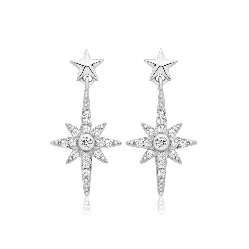 Silver & Co Northern Star Drop Earrings SEG0115