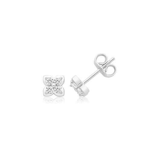 Silver Cz Stud Earrings G51418