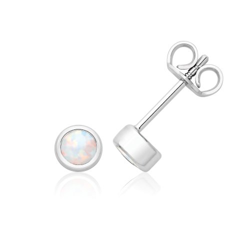 Silver & Co October Birth Stone (opal) Earrings SEG0110