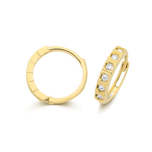 9ct Yel Gold Cz Huggies 