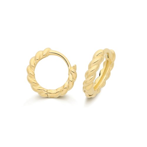 9ct Yel Gold Twist Huggies 