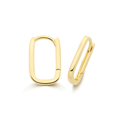 9ct Yel Gold Square Huggies 