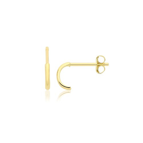 9ct Yel Gold Half-hoop Studs 