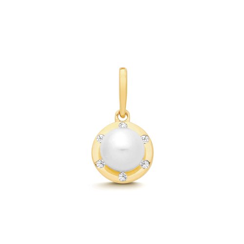 9ct Yel Gold Freshwater Pearl Charm 