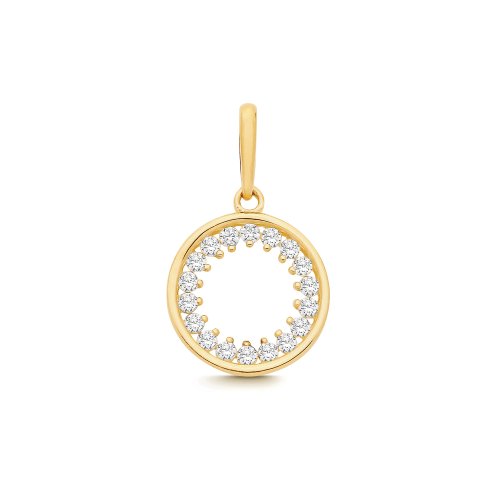 9ct Yel Gold Cz Circle Charm 