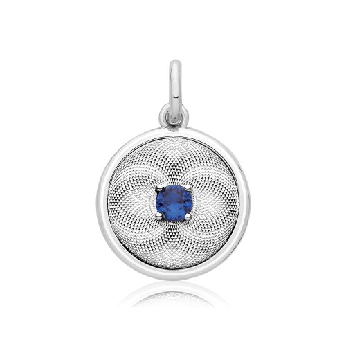 Silver Rhodium Cz Set Cercle Pendant 