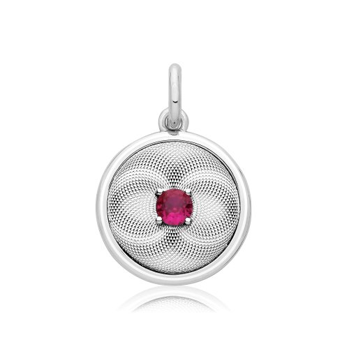 Silver Rhodium Cz Set Cercle Pendant 