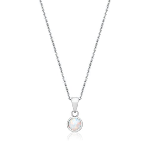 Silver & Co October Birth Stone (opal) Pendant SPG0110