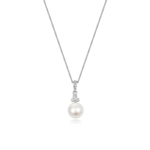 Fresh Water Pearl Necklace In 9ct Gold 