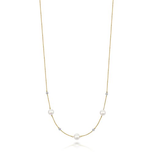 Fresh Water Pearl Necklace In 9ct Gold 