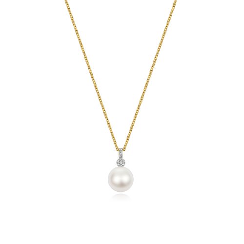 Fresh Water Pearl Necklace In 9ct Gold 