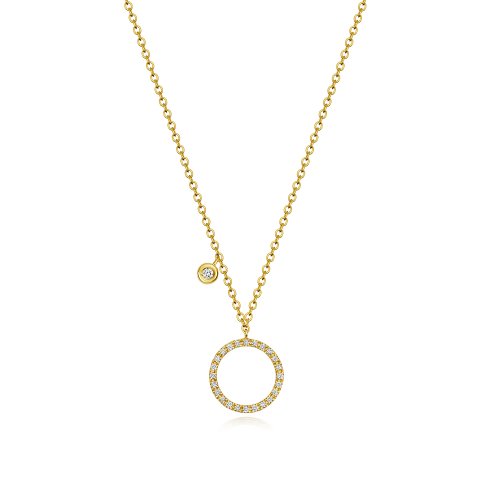 Diamond Circle Necklace In 18ct Gold 