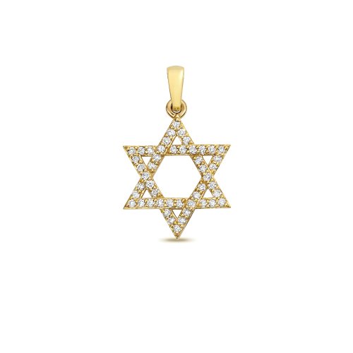 Diamond Star Of David Pendant In 9ct Gold 