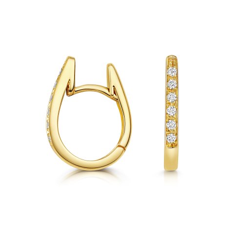 Diamond Oval Hoops In 18ct Gold 