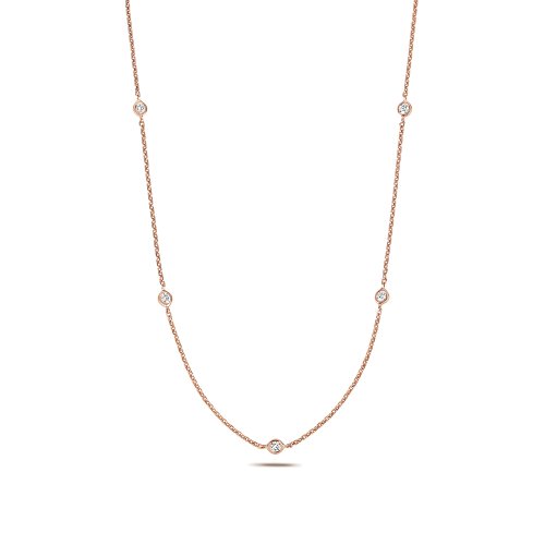 Diamond Necklace In 9ct Rose Gold 