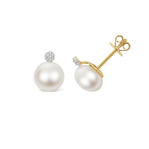 Fresh Water Pearl Earrings In 9ct Gold 