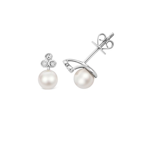 Fresh Water Pearl Earrings In 9ct Gold 