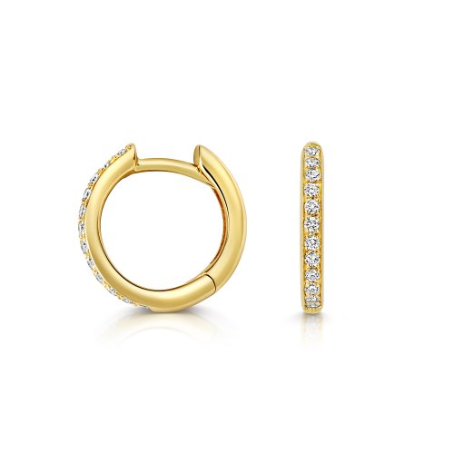 Diamond Hoop Earrings 9mm In 18ct Gold 