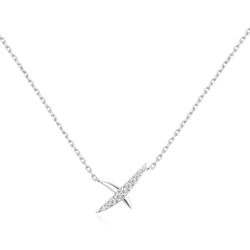 Ania Haie Silver Kiss Cubic Zirconia Pav Necklace
