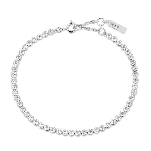 Ania Haie Silver Row Cubic Zirconia Bezel Set Bracelet