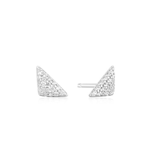 Ania Haie Silver Triangular Cubic Zirconia Pave Studs
