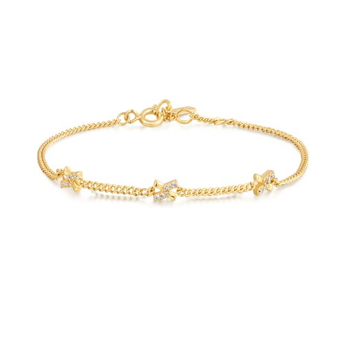 Ania Haie Gold Cross Station Cubic Zirconia Bracelet