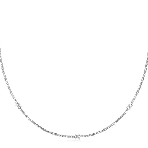 Ania Haie Silver Cross Station Cubic Zirconia Necklace