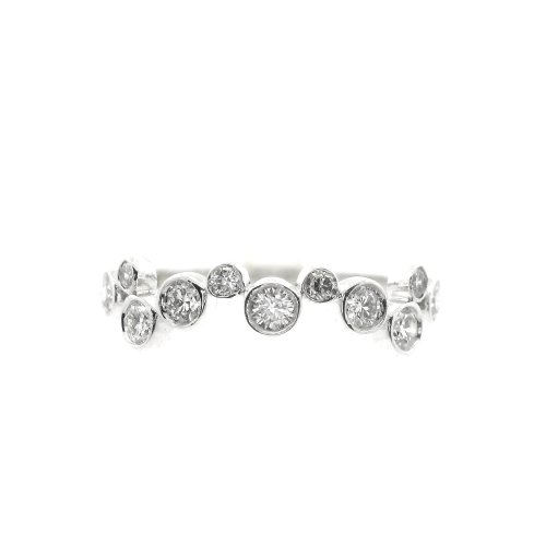 9ct White Gold Lab Grown Diamond circle detail ring Size N