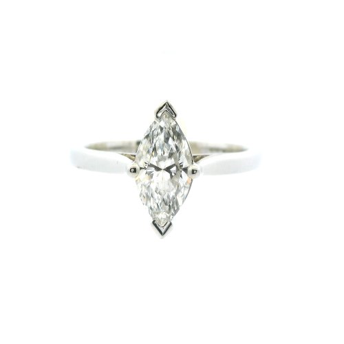 Marquise Lab Grown Diamond Platinum Ring Size N