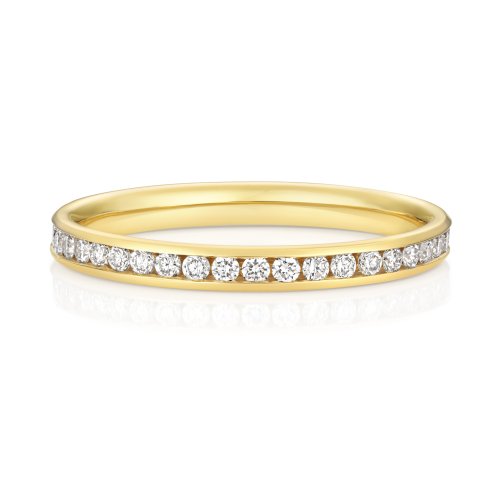 Lab Grown Diamond Set Wedding Ring In 18ct Gold 