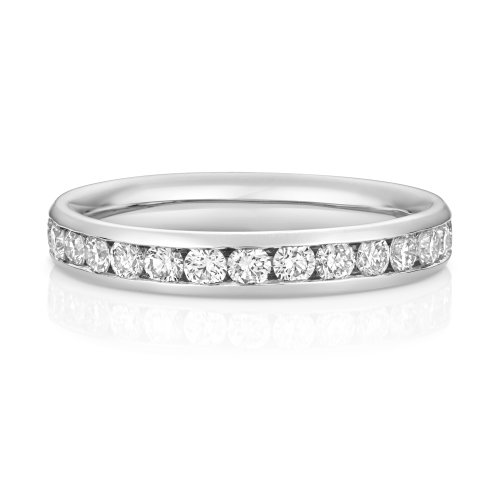 Lab Grown Diamond Set Wedding Ring In 18ct White Gold 