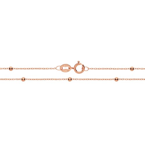 9ct Rose Gold Flat Trace And Bead Chain 