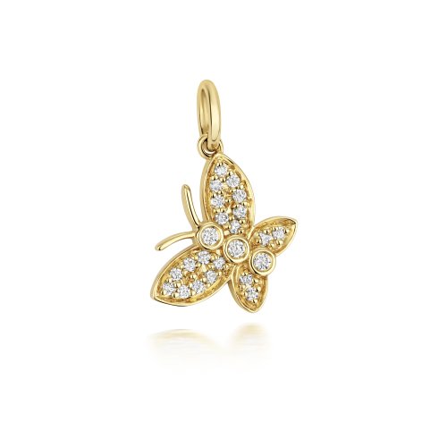 Lab Grown Diamond Butterfly Pendant In 9ct Gold 
