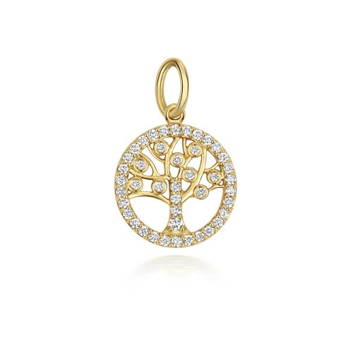 Lab Grown Diamond Tree Of Life Pendant In 9ct Gold 