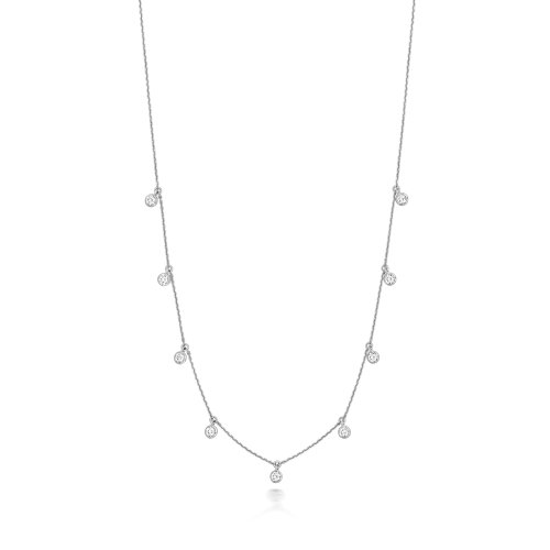 Lab Grown Diamond Chain Necklace In 18ct White Gold 