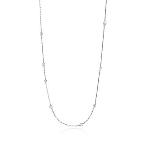 Lab Grown Diamond Chain Necklace In 18ct White Gold 