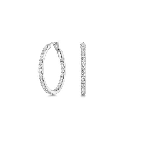 Lab Grown Diamond Hoops In 18ct White Gold 