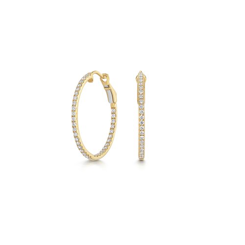 Lab Grown Diamond Hoops In 18ct Gold 