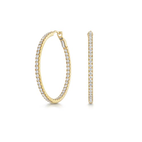 Lab Grown Diamond Hoops In 18ct Gold 