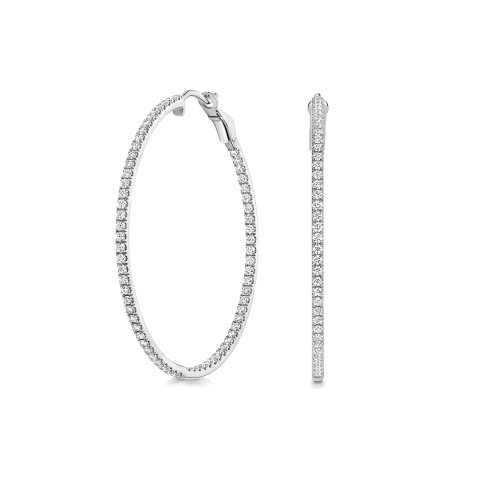 Lab Grown Diamond Hoops In 18ct White Gold 