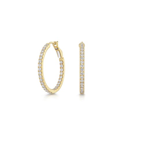 Lab Grown Diamond Hoops In 18ct Gold 