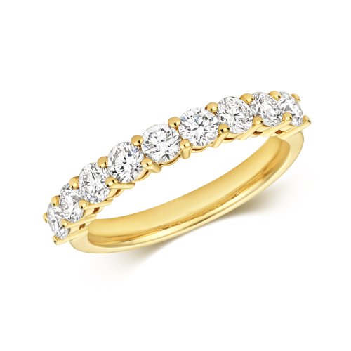 Lab Grown Claw Set Eternity Ring In 18ct Gold 