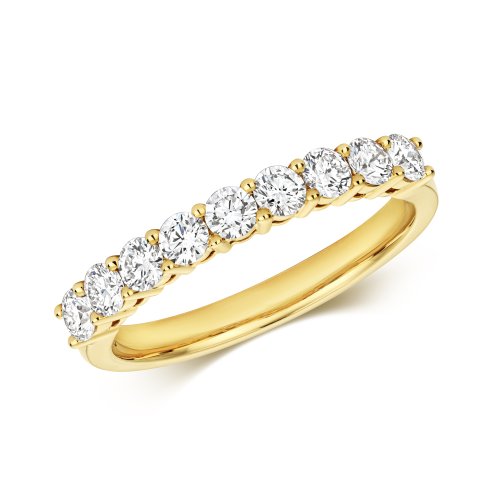 Lab Grown Claw Set Eternity Ring In 18ct Gold 