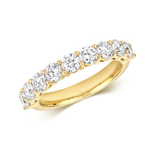 Lab Grown Claw Set Eternity Ring In 18ct Gold 