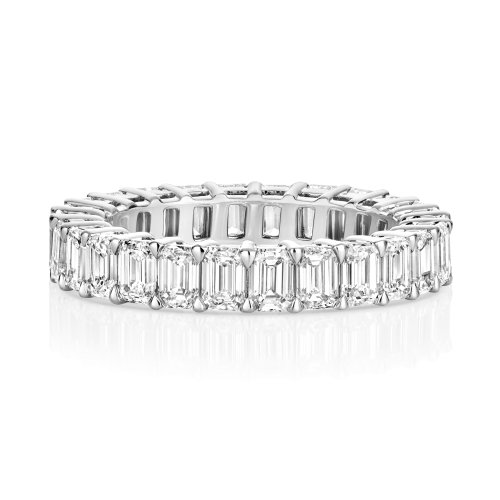 Lab Grown Diamond Emerald Cut Full Eternity In 18ct White Gold 